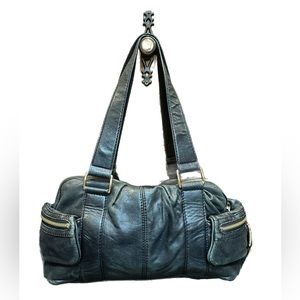 Michael Kors Vintage Black Leather Harrison Satchel